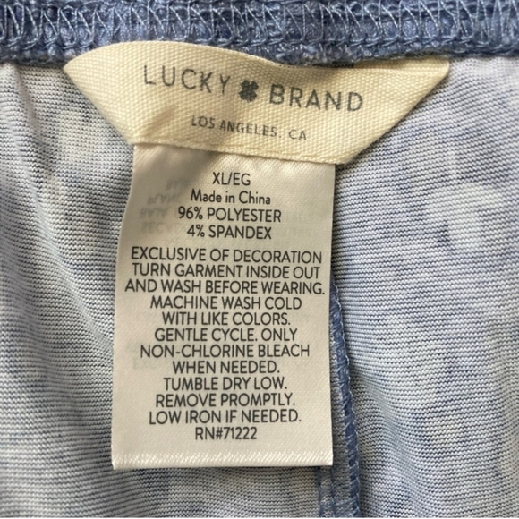 Lucky Brand Blue Women's Leopard Pattern Crop Lounge Pants Size XL. - Picture 4 of 4
